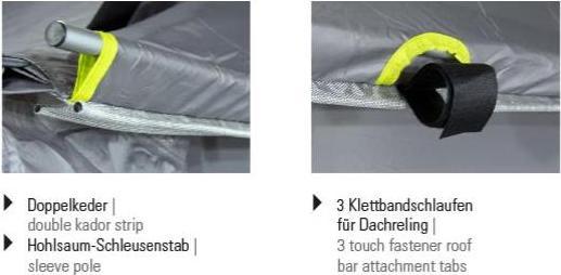 Actual product image High Peak Bus tent Trento 2.0 lightgrey-darkgrey-lime (Dome tent, 9.10 kg, 2 persons)