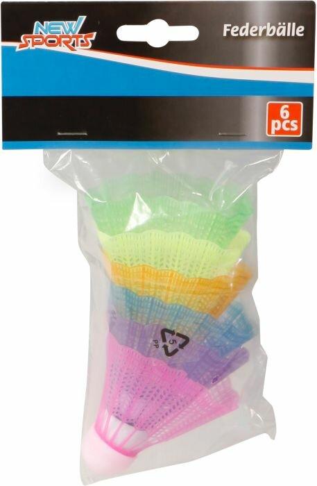 New Sports Federbälle, bunt, 6 Stück