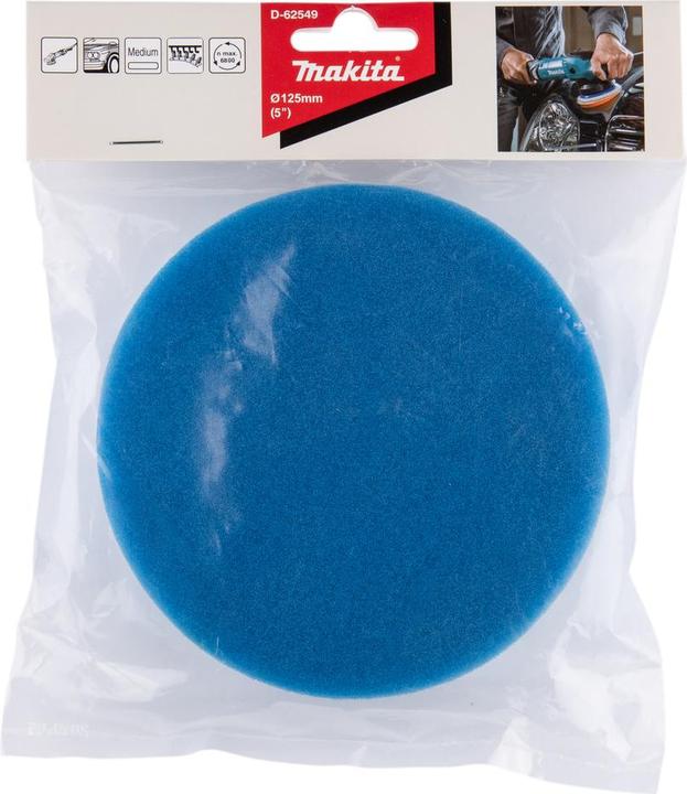 Produktbild Makita Schleifschwamm für Einscheiben-/ Poliermaschine, Ø125 mm, Ungelocht, 1 Stück, blau (0)