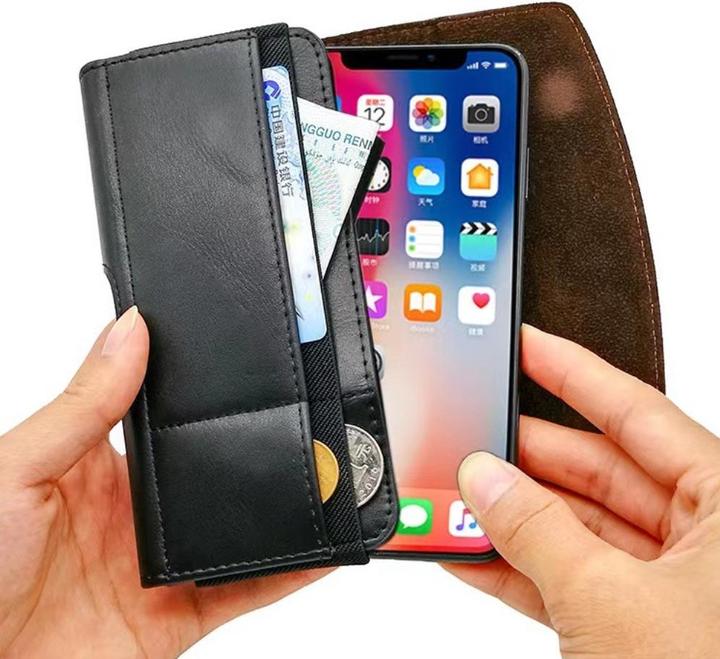 Actual product image Werkstein Universal XXXL Leder Tasche mit Gürtelclip - Schwarz