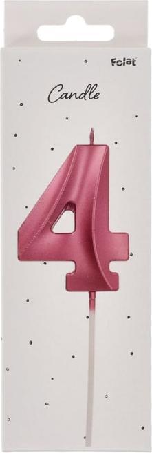 Actual product image Folat Candle Glamour Number 4 Pink Metallic