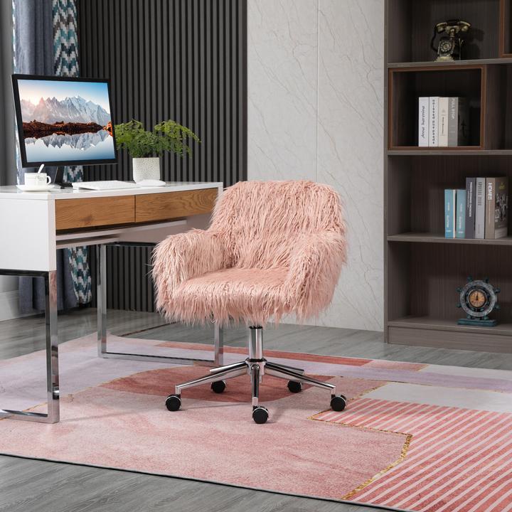 Actual product image Vinsetto Office chair with faux fur