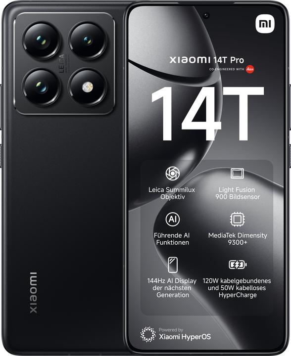 Actual product image Xiaomi 14T Pro (512 GB, Titan Black, 6.67", Dual SIM, 50 Mpx, 5G)