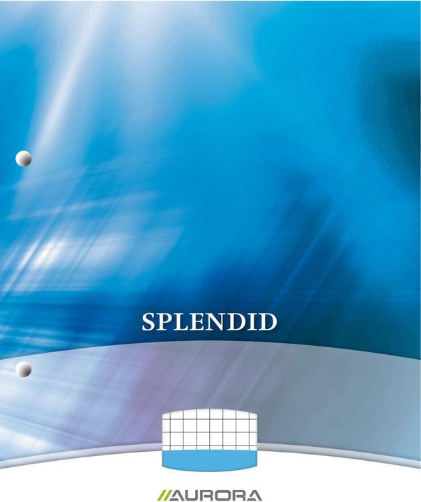 Actual product image Notebook AURORA Splendid Glued DIN A4 Squared Paper Coloured assorted 5 mm (210 x 297 mm, Checked)