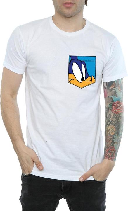 Immagine prodotto Looney Tunes Road Runner Face Faux Pocket Maglietta Uomo (S)