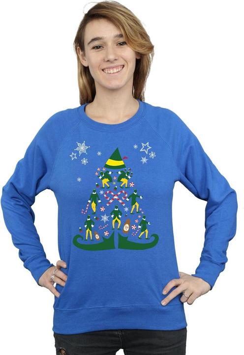 Actual product image Elf Womens/Ladies Christmas Tree Sweatshirt (XL)