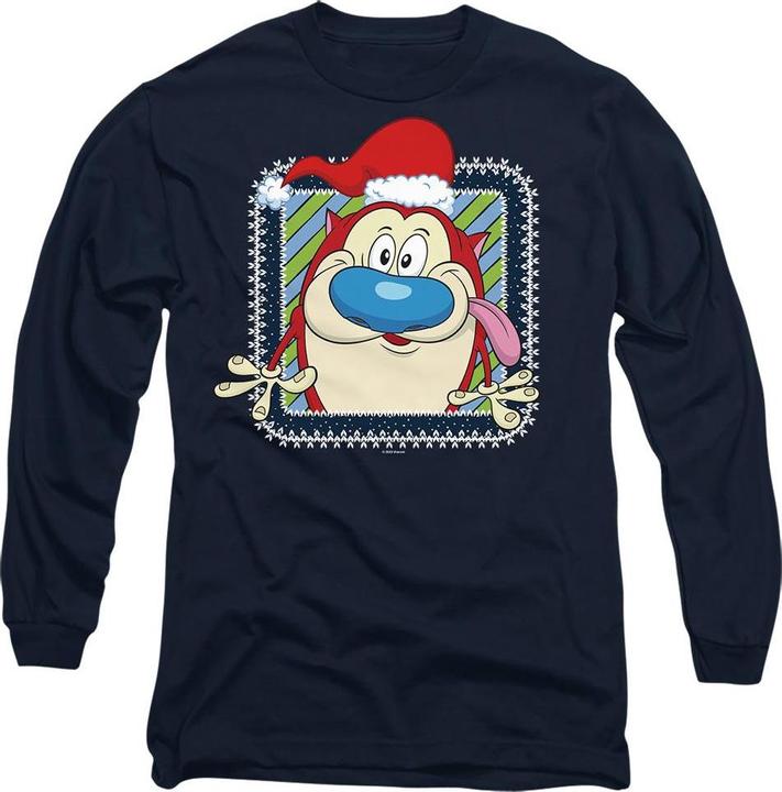 Immagine prodotto Ren & Stimpy Festive Maglietta Natale Cappello da Babbo Natale Adulto Unisex (XL)
