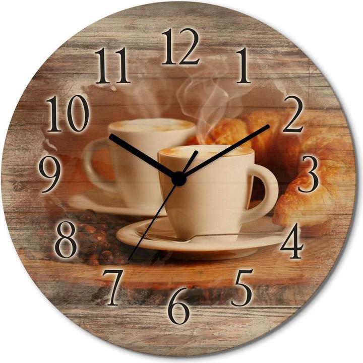 Actual product image Artland Wall clock steaming cappuccino and croissant T5XO (30 cm)
