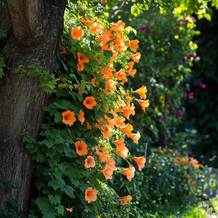 Actual product image Plant in a Box Campsis radicans - set of 2 trumpet climbers (110 cm)