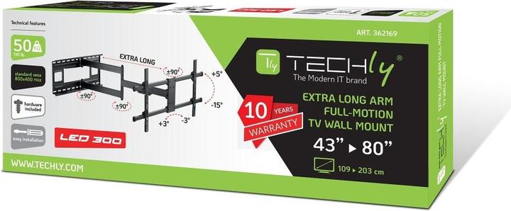 Produktbild Techly ICA-PLB 490 TV mount (80") Black (Wand, 80", 50 kg)