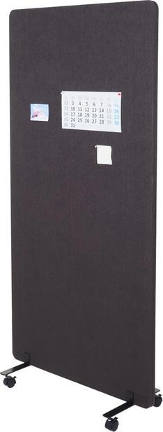 Mendler Acoustic partition, office privacy screen room divider pinboard, double-walled rollable (167 x 80 x 39 cm)
