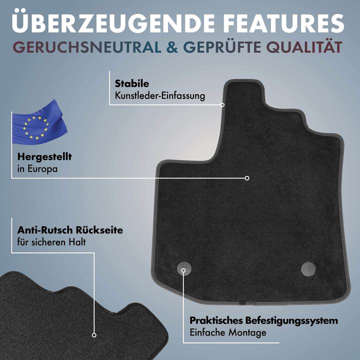 Actual product image Walser Premium floor mats for Mercedes A-Class (W169) BJ 09/2004 - 08/2006 (2 front mats + 2 rear mats)