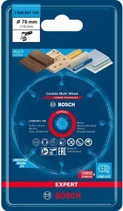 Produktbild Bosch Professional Zubehör EXPERT Carbide Multi Wheel Trennscheibe, 76 mm, 10 mm