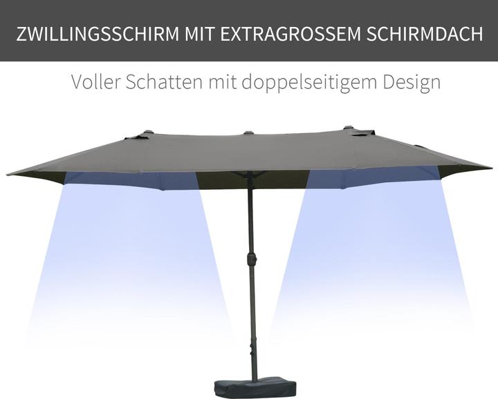 Image du produit Outsunny Parasol double avec manivelle (2.70 m)