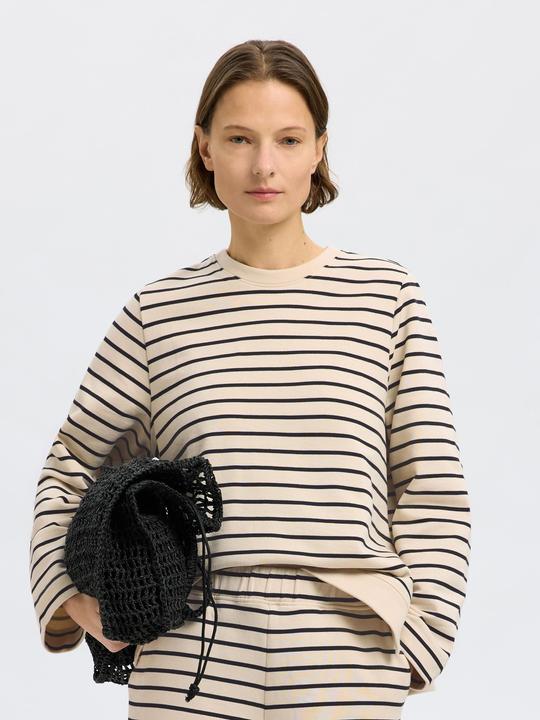 Produktbild Selected Femme Gestreiftes Baumwoll Sweatshirt (S)