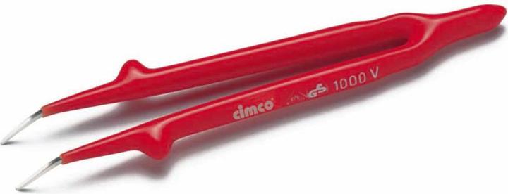 Produktbild Cimco Pinzette mit 1000V Schutzisolation, gebogene, flach-runde Form, Länge 145 mm
