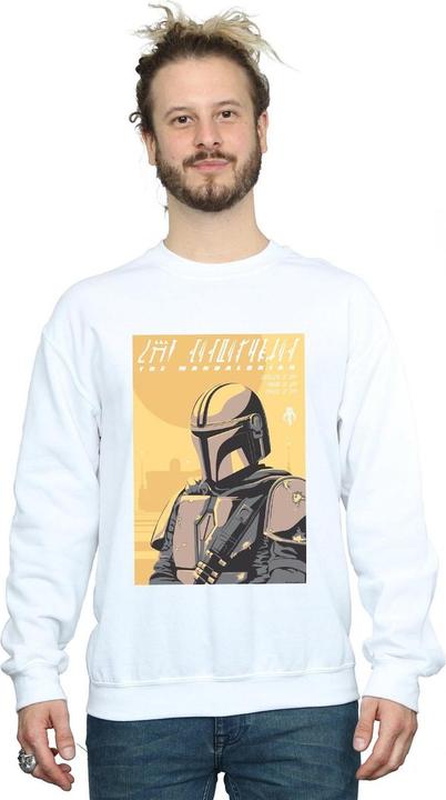 Actual product image Star Wars Mens The Mandalorian Art Poster Sweatshirt (XXL)
