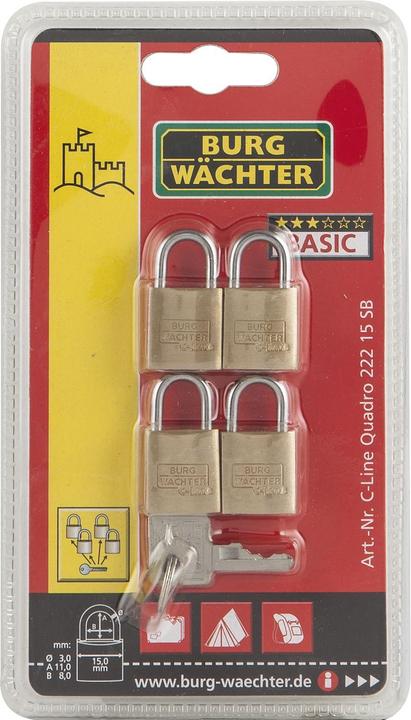 Produktbild Burg Wächter Zyl.-Schloss QUADRO 222 15 SB