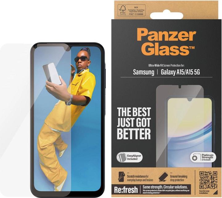 Immagine prodotto PanzerGlass Ultra-Wide Fit (1 Pezzo/i, Samsung Galaxy A15 5G, Samsung Galaxy A15)
