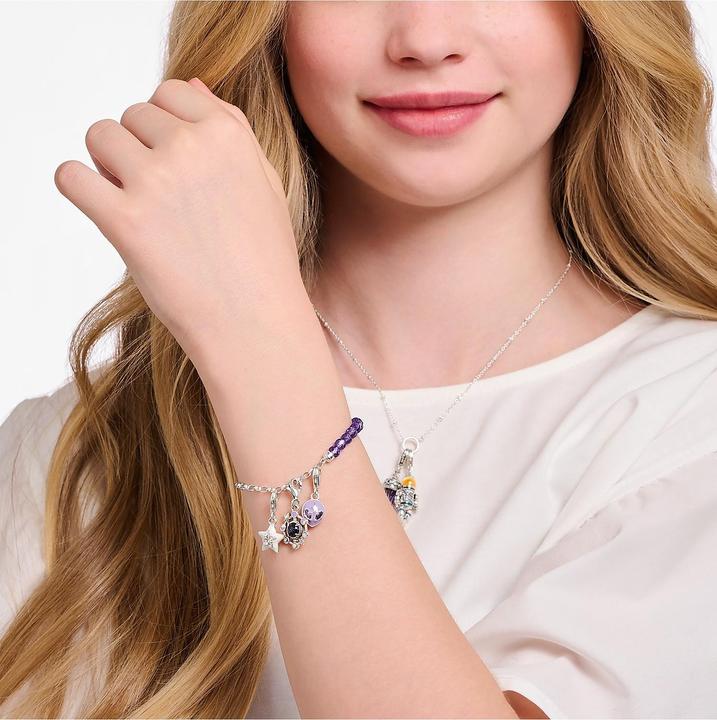 Actual product image Thomas Sabo Member Charm Bracelet with Links and Imitation Amethyst Silver (19 cm, Enamel, 925 silver)