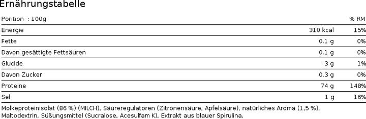 Nährwerte und Zutaten Hubba Bubba Clear Whey (Cola, 1 Stk., 405 g)