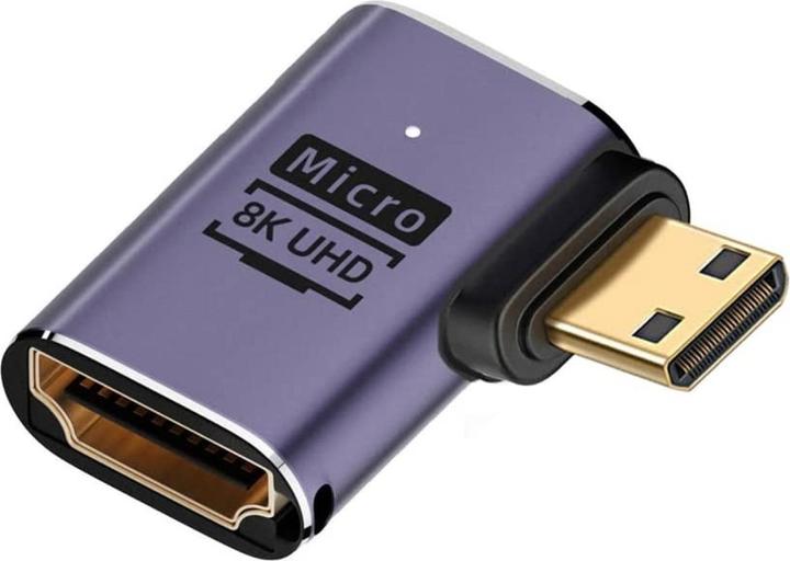 Produktbild PowerGuard Mini HDMI auf HDMI 2.1 90-Grad Winkel Right Adapter (Mini HDMI)