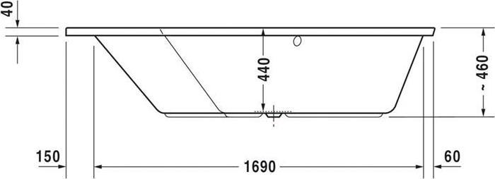 Produktbild Duravit Badewanne 5 PAIOVA Ecke links, 1900x1400mm weiss (267 l, 190 cm, 140 cm)