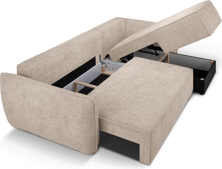 Actual product image Micadoni Right Corner Sofa With Bed Function And Box, "Kaelle", 4 Seats, 252x165x87Made in Europe (Corner sofa)