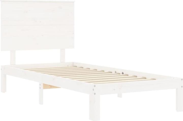 Actual product image VidaXL Massivholzbett mit Kopfteil Weiss 5FT King Size (150 x 200 cm)