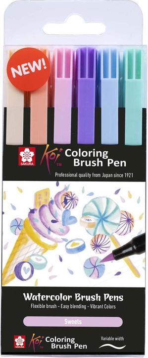 Produktbild Sakura Koi Coloring Brush Pen set Sweets | 6 colours (6 Farben, 6 x)