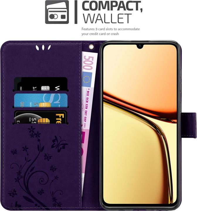 Produktbild Cadorabo Hülle für Realme C61 / C63 mit Blumen Muster (CAT S61, Realme C63)