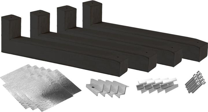 Wattstone Support PV pour toit plat pour 3 modules solaires 10° Socle en béton avec tapis de protection en alu (Matériel de montage du système solaire)