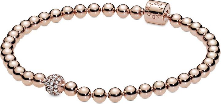 Immagine prodotto Pandora Bracciale con perline rosa (19 cm, Metallo, placcato oro rosa)