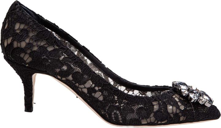 Dolce & Gabbana bellucci black lace pumps with crystal application