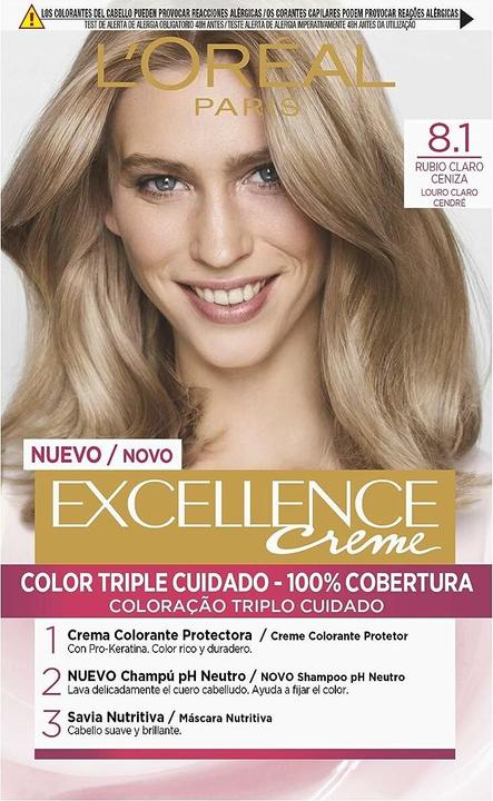 L'Oréal Paris EXCELLENCE cream ink #8.1 rubio claro ceniza (#8,1 rubio claro ceniza)
