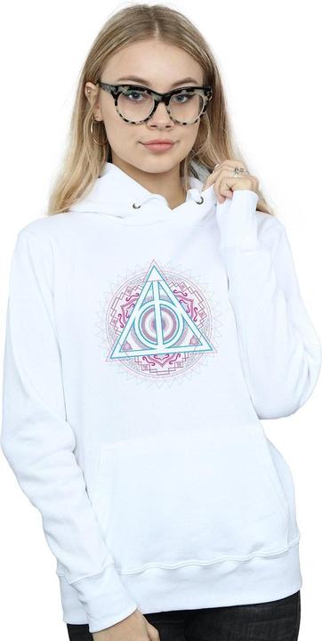 Actual product image Womens/Ladies Neon Deathly Hallows Hoodie (XXL)