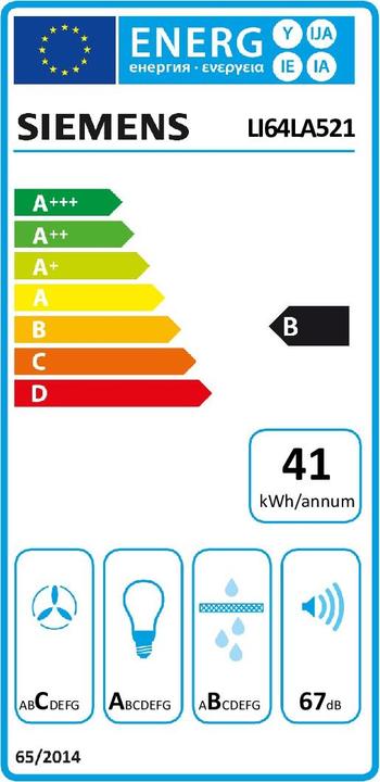 Energie-Label Siemens LI64LA521 (Flachschirmhaube)