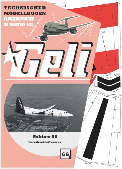 Actual product image Geli fokker 50 cardboard model