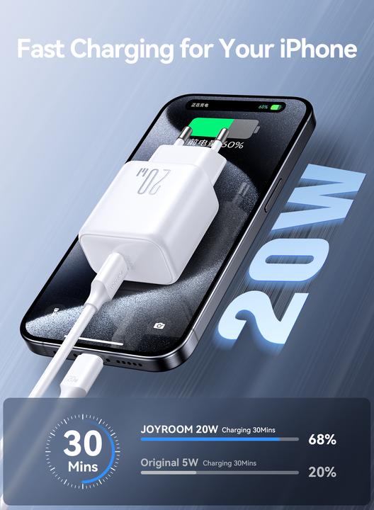 Actual product image Joyroom EU Plug PD 20W Fast Charger Type-C Charger (20 W)