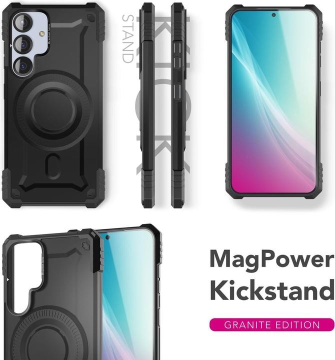 Immagine prodotto Nalia Granite - Armor Panzer Hülle mit MagSafe Ring und Ständer - Military Hardcase (Samsung Galaxy S25)
