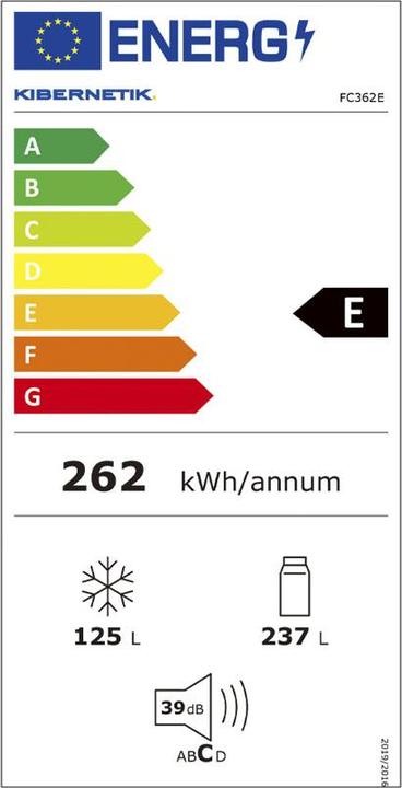 Etichetta energetica Kibernetik Centro alimentare FSP (362 l)