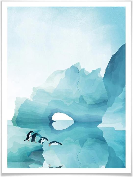 Actual product image Trenddeko Goed Blue - Penguins (120 x 150 cm)