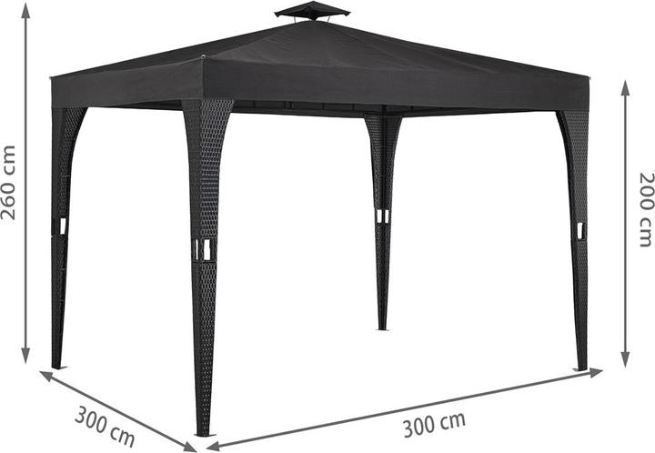 Image du produit Deuba Kiosque en poly rotin (300 cm, 300 cm)