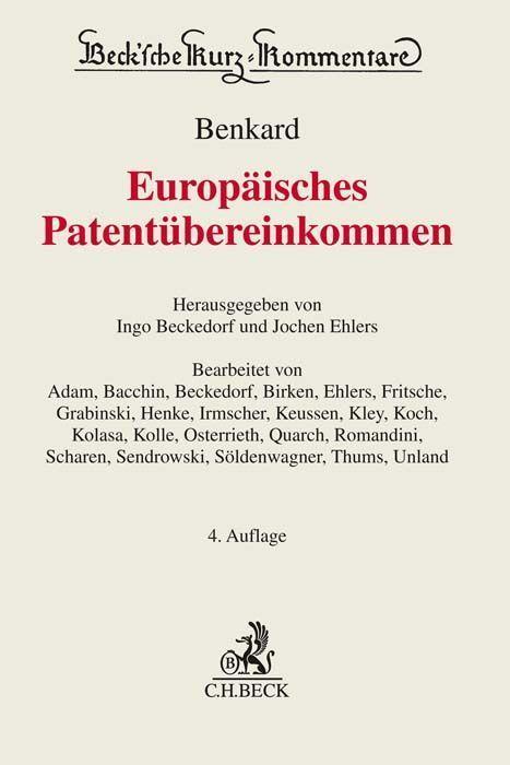 Produktbild Europäisches Patentübereinkommen (Deutsch, Thomas, Ehlers, Jochen/Adamua, 2023)
