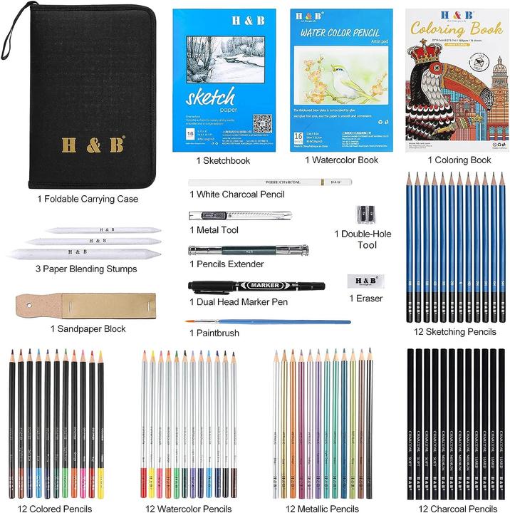 Image du produit H+B 75 pièces Set de crayons à dessin (75 x)