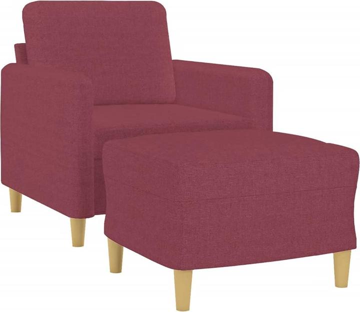 Produktbild VidaXL Sessel mit Hocker Weinrot 60 cm Stoff,Farbe