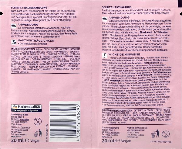 Immagine prodotto dm Balea Duo Depilazione Crema Depilatoria e Balsamo Dopobarba 2 x 20 ml (40 ml, 1 x)