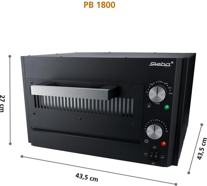 Actual product image Steba Power Pizzabcker schwarz PB 1800 sw (Electric pizza oven)