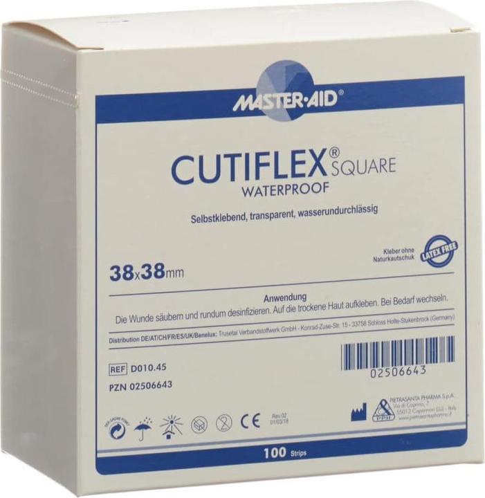Produktbild Master Aid Cutiflex Square Folienpflaster 38x38mm Box 100 Stk (100 x)