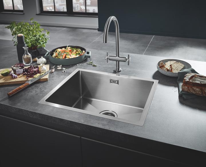 Produktbild Grohe Zweigriff-Spültischbatterie ATRIO 1/2" C-Auslauf su-st